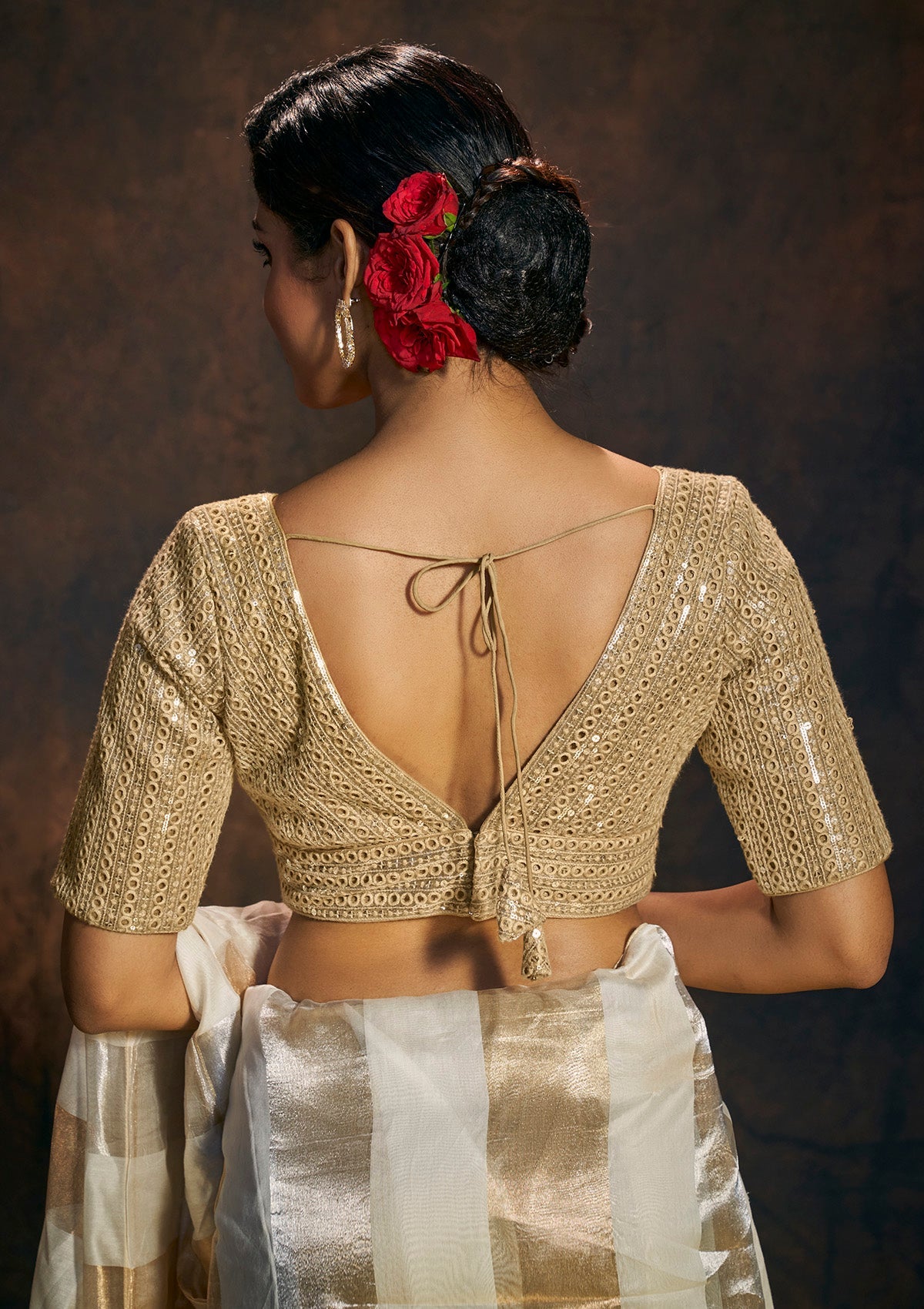 Gold Shimmer Embellished Blouse