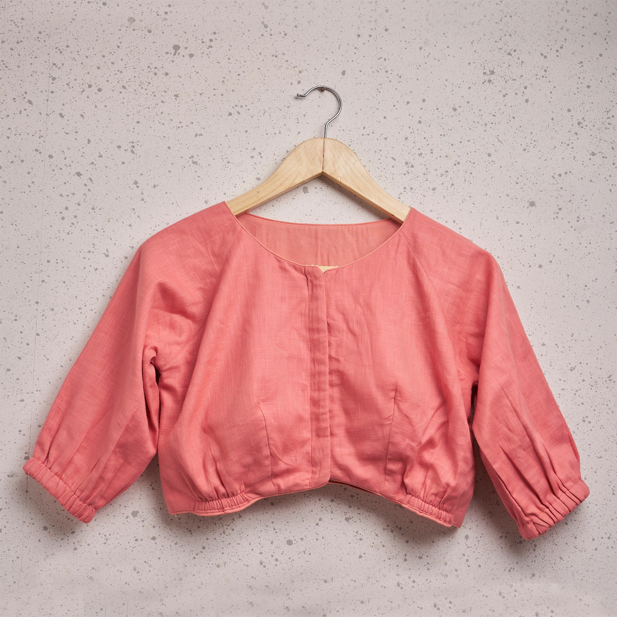 Peach linen blouse