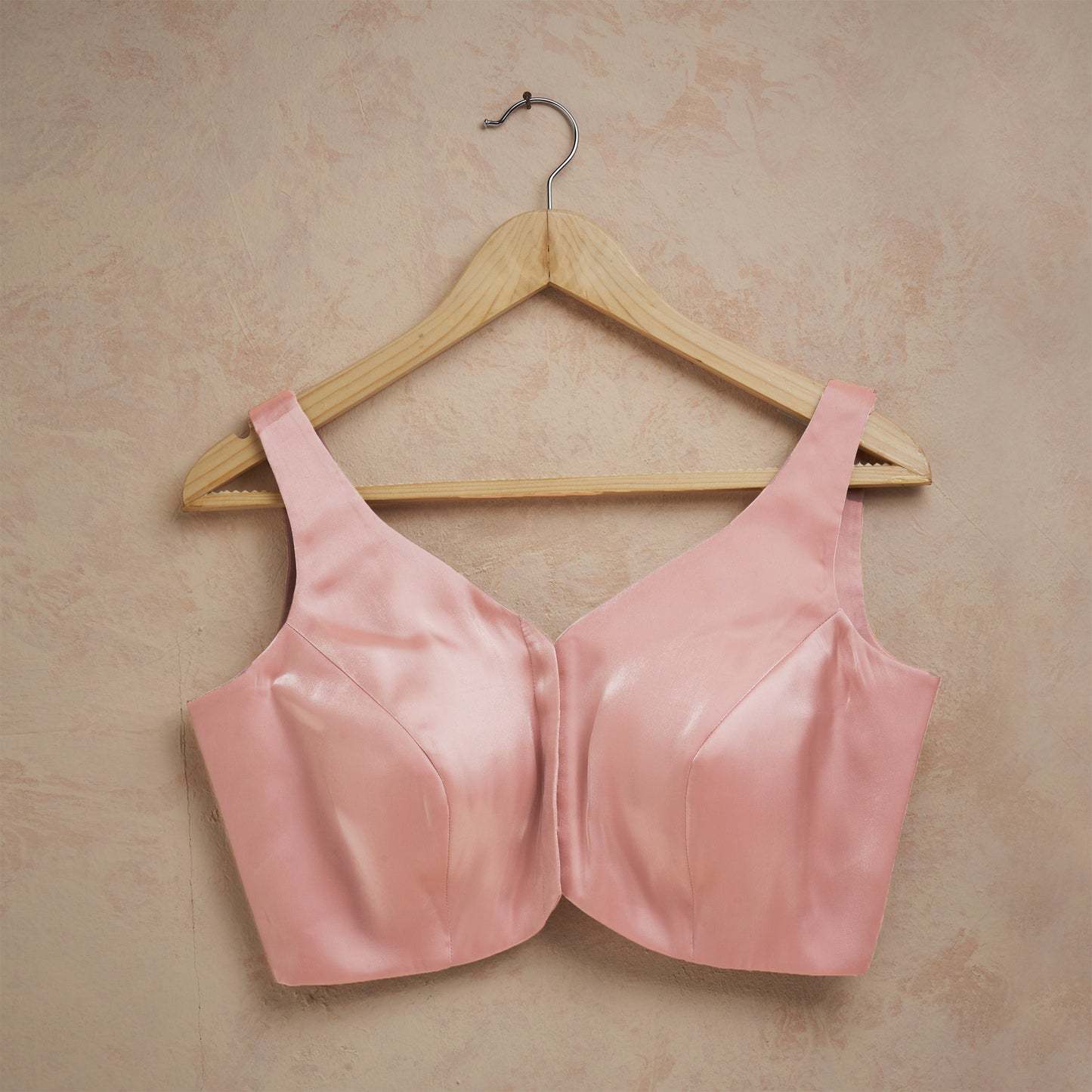 Peach Tissue Sleeveless Readymade Blouse