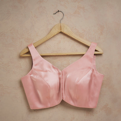 Peach Tissue Sleeveless Readymade Blouse