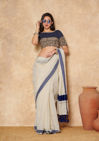 Blue Kalamkari Pure Cotton Readymade Blouse