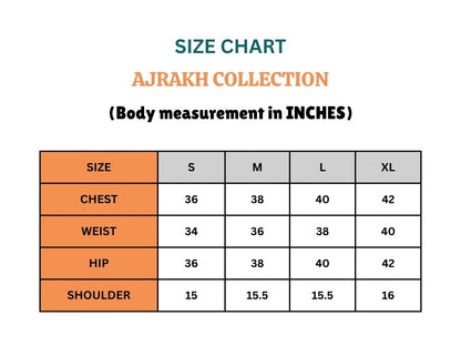 Classic Black Ajrakh Pure Cotton Oversized Long Kurta