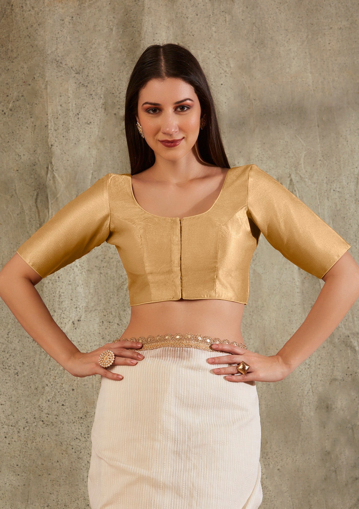 Gold Solid Blouse