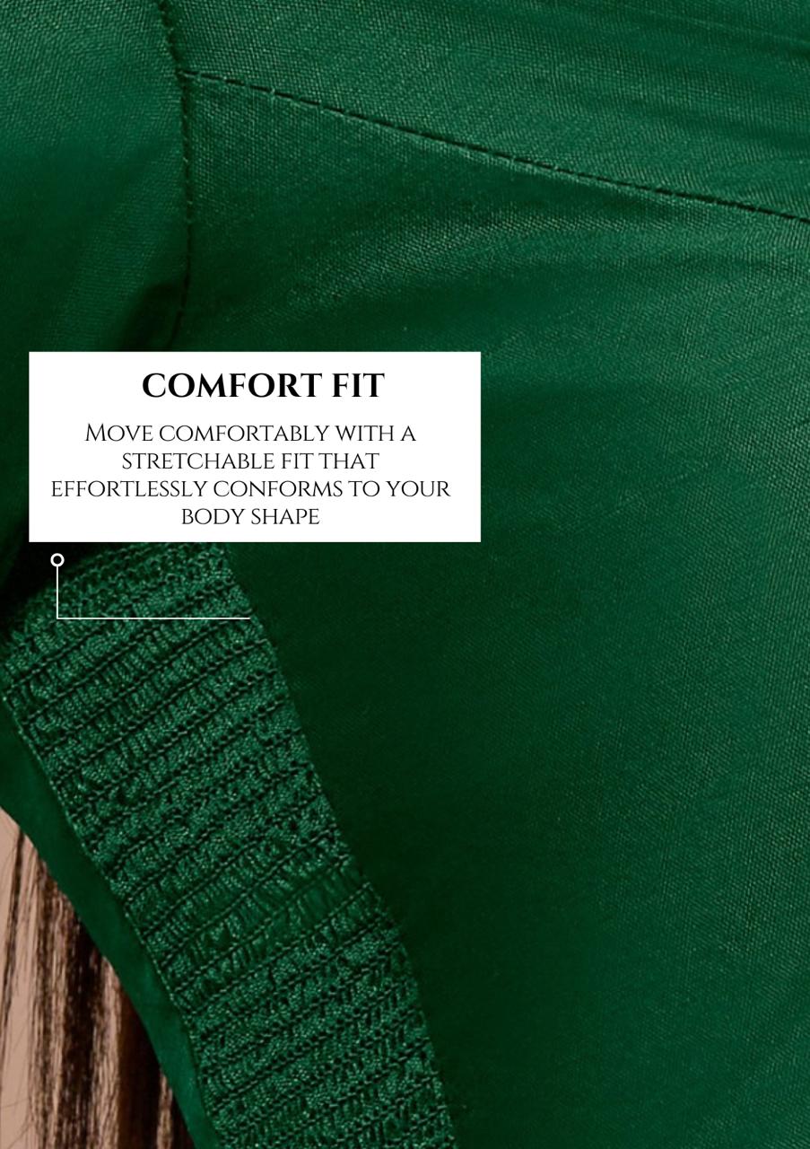 Green Silk V Neck Comfort Fit Readymade Blouse