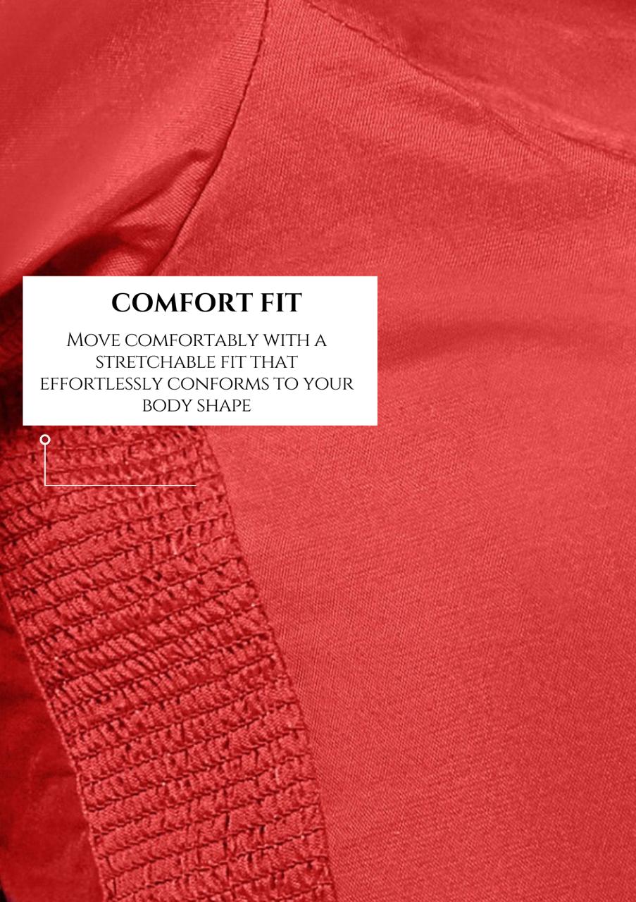 Red Silk Sweetheart Neck Comfort Fit Readymade Blouse