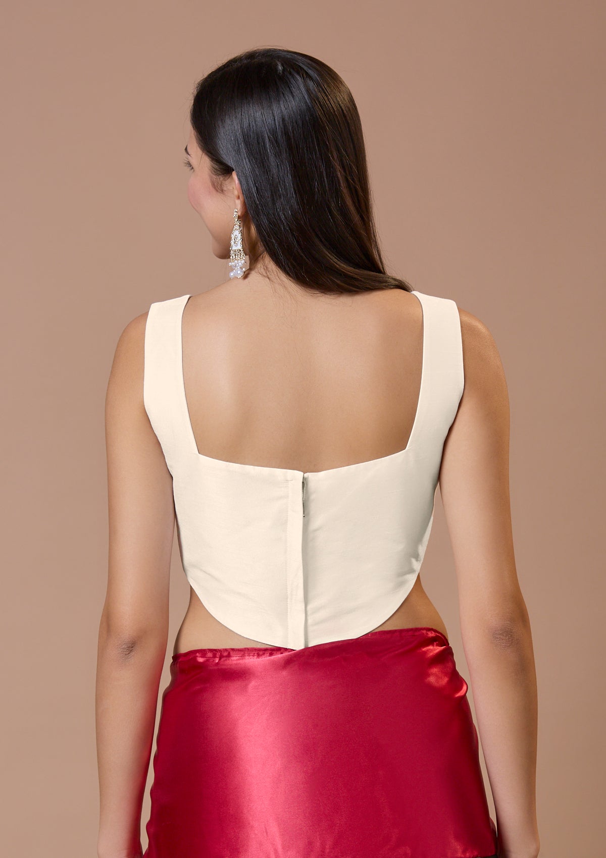 White Silk Corset Readymade Blouse