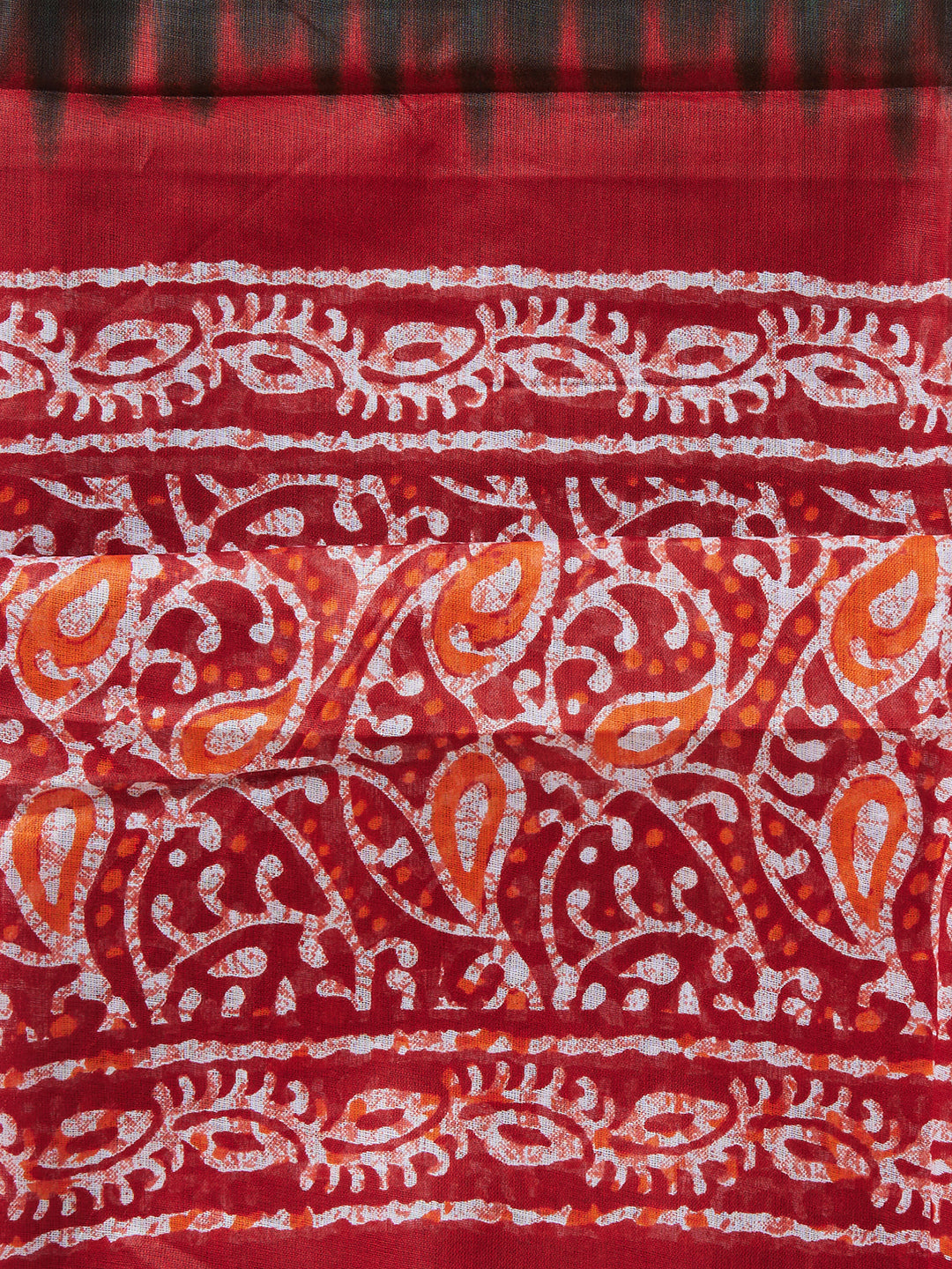 Maroon & Green Printed Unstitch Dress Material with Dupatta