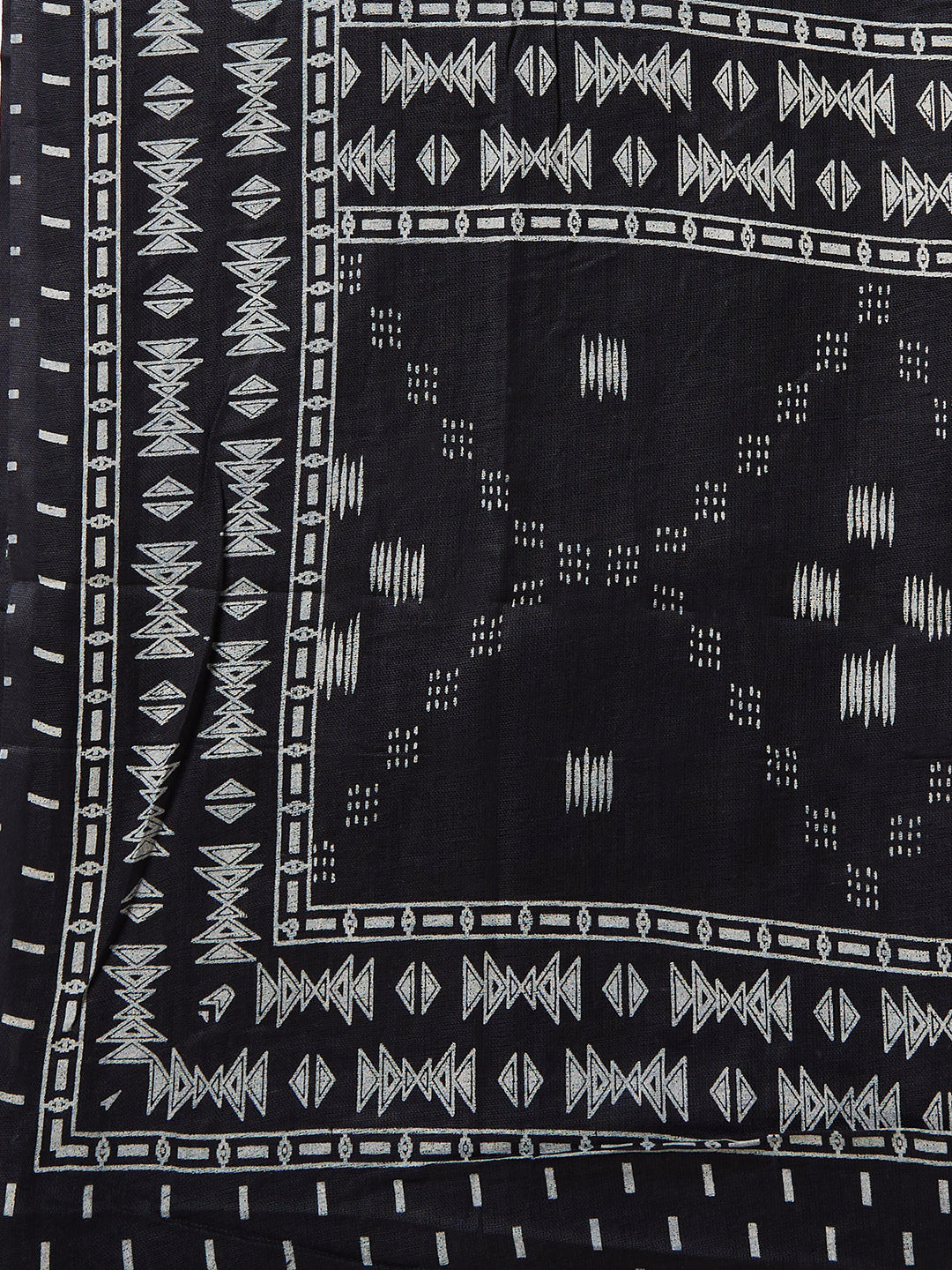 Black & White Printed Cotton Unstitched Dress Material with Dupatta