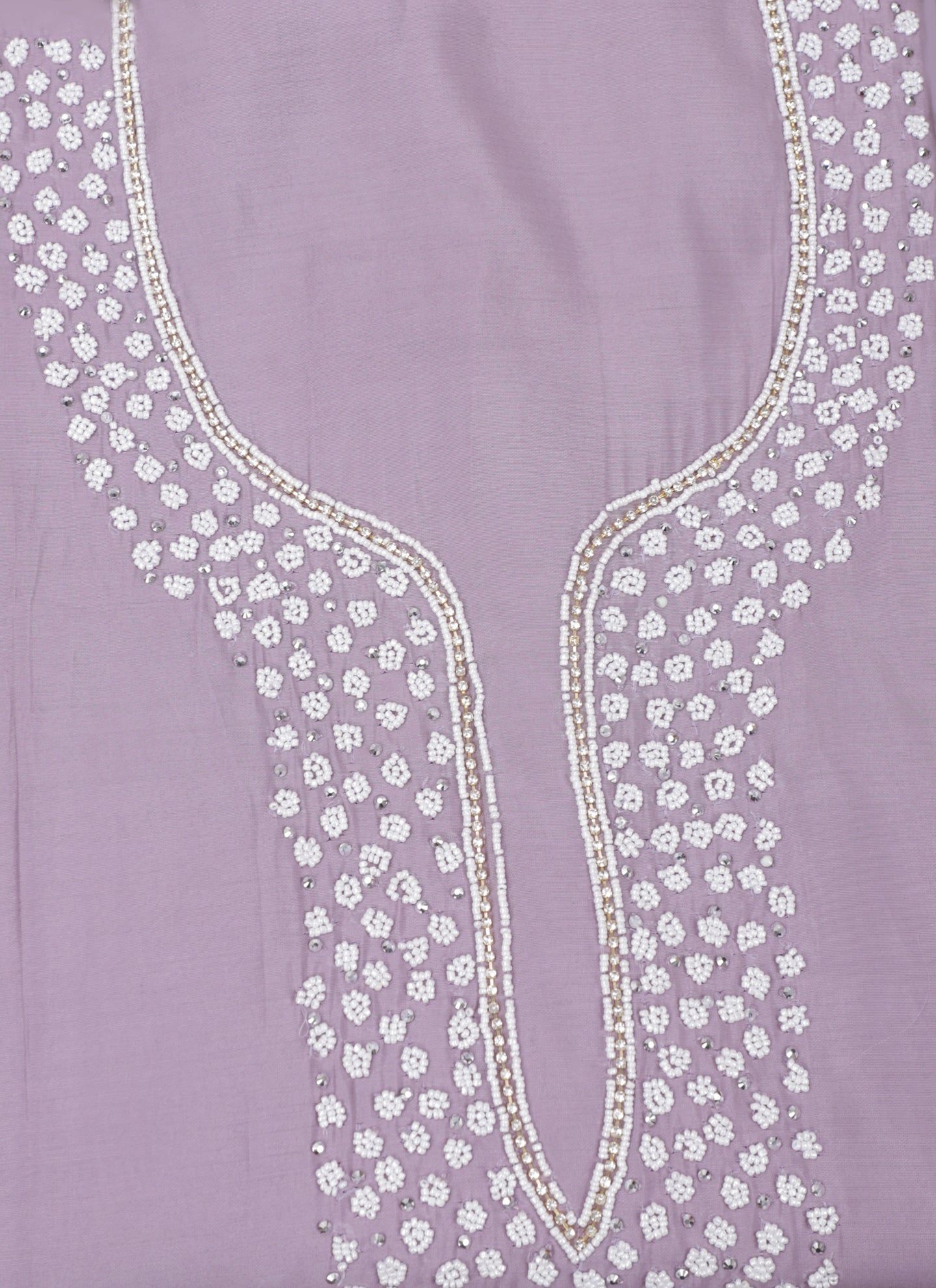 Lavender Embroidered Unstitched Dress Material