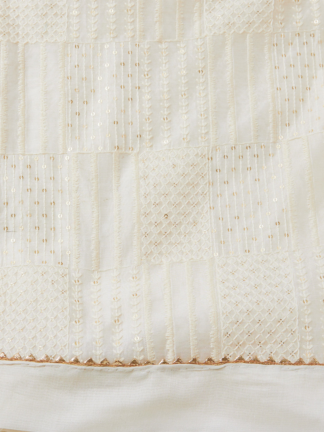 White & Blue Embellished Unstitch Dress Material with Dupatta