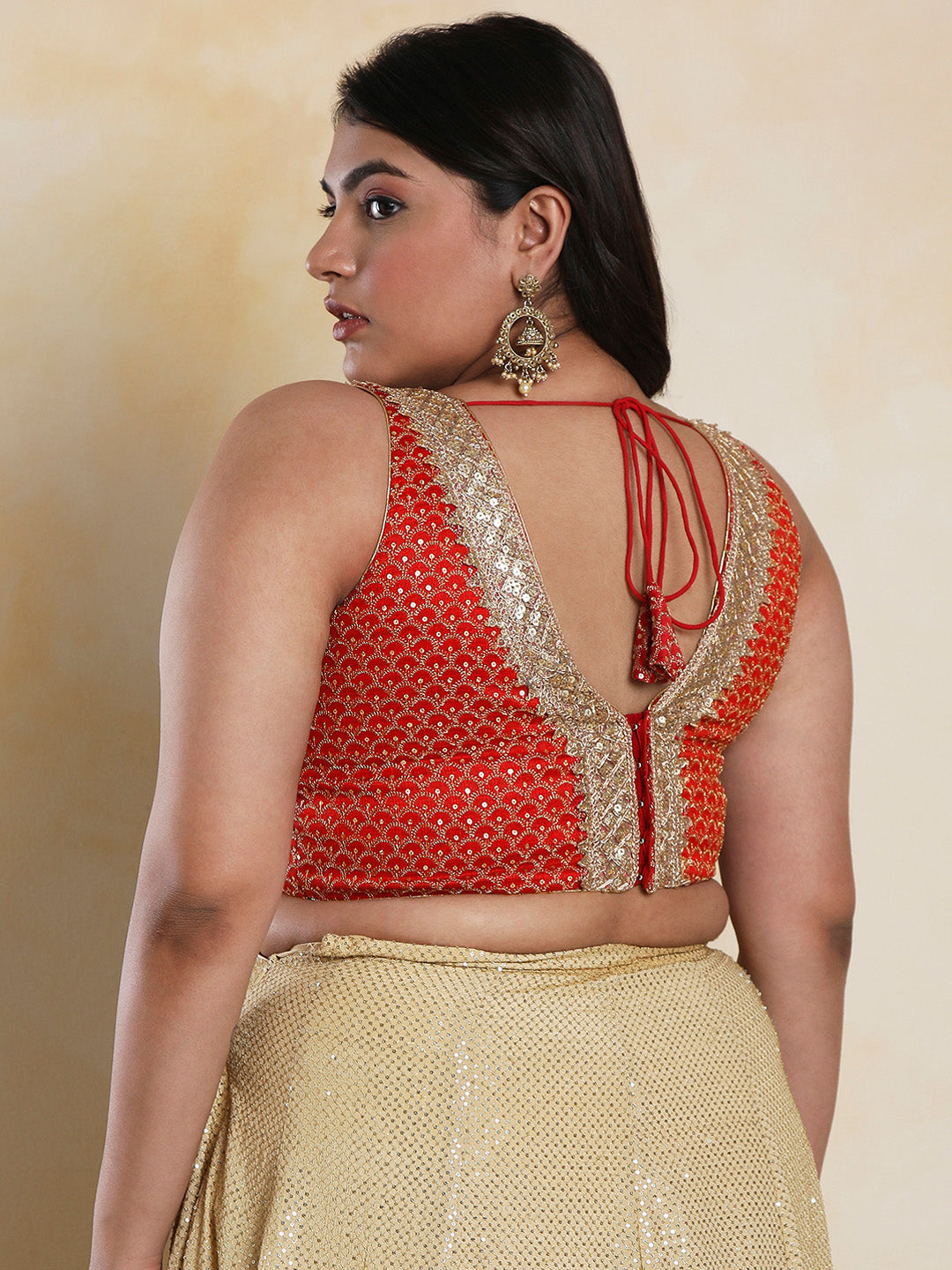Red Silk Plus Size Blouse
