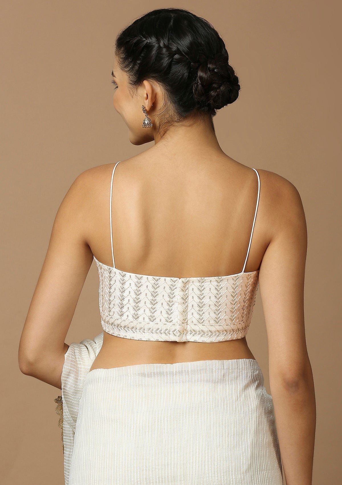White Embellished Saree Blouse