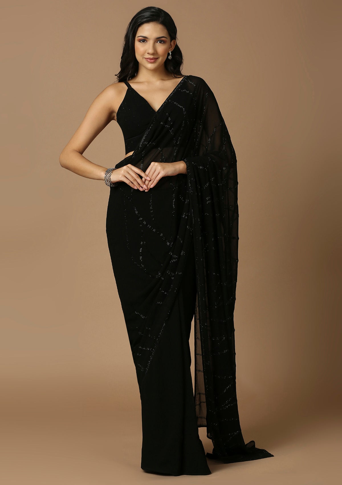 Black Embellished Saree
