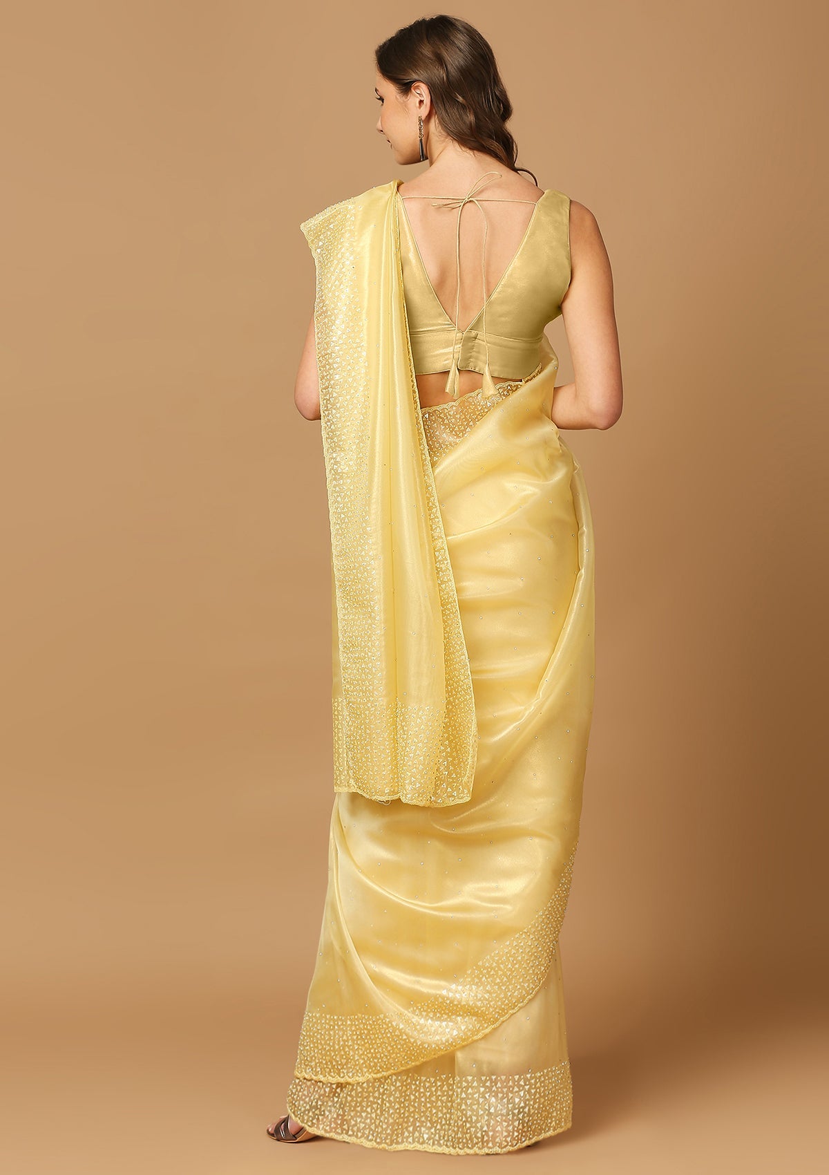 Yellow Embellished Saree