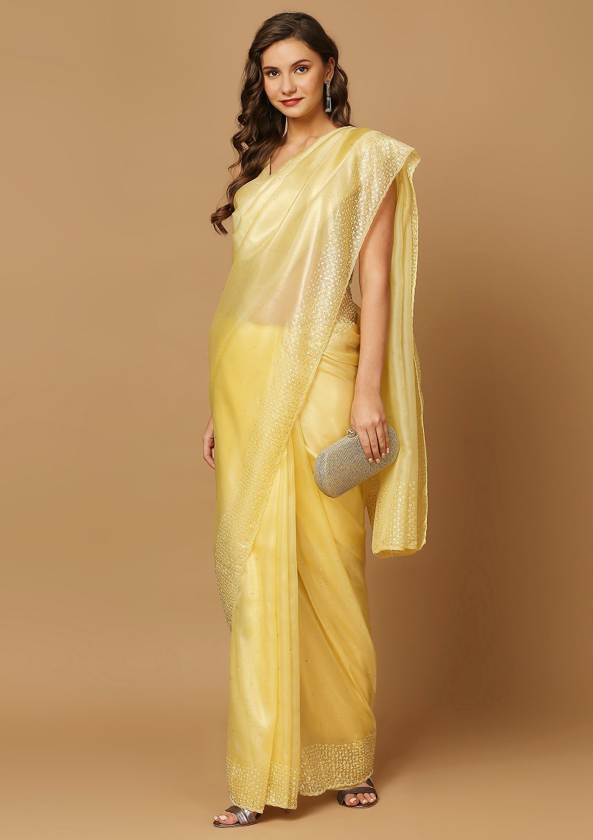Yellow Embellished Saree