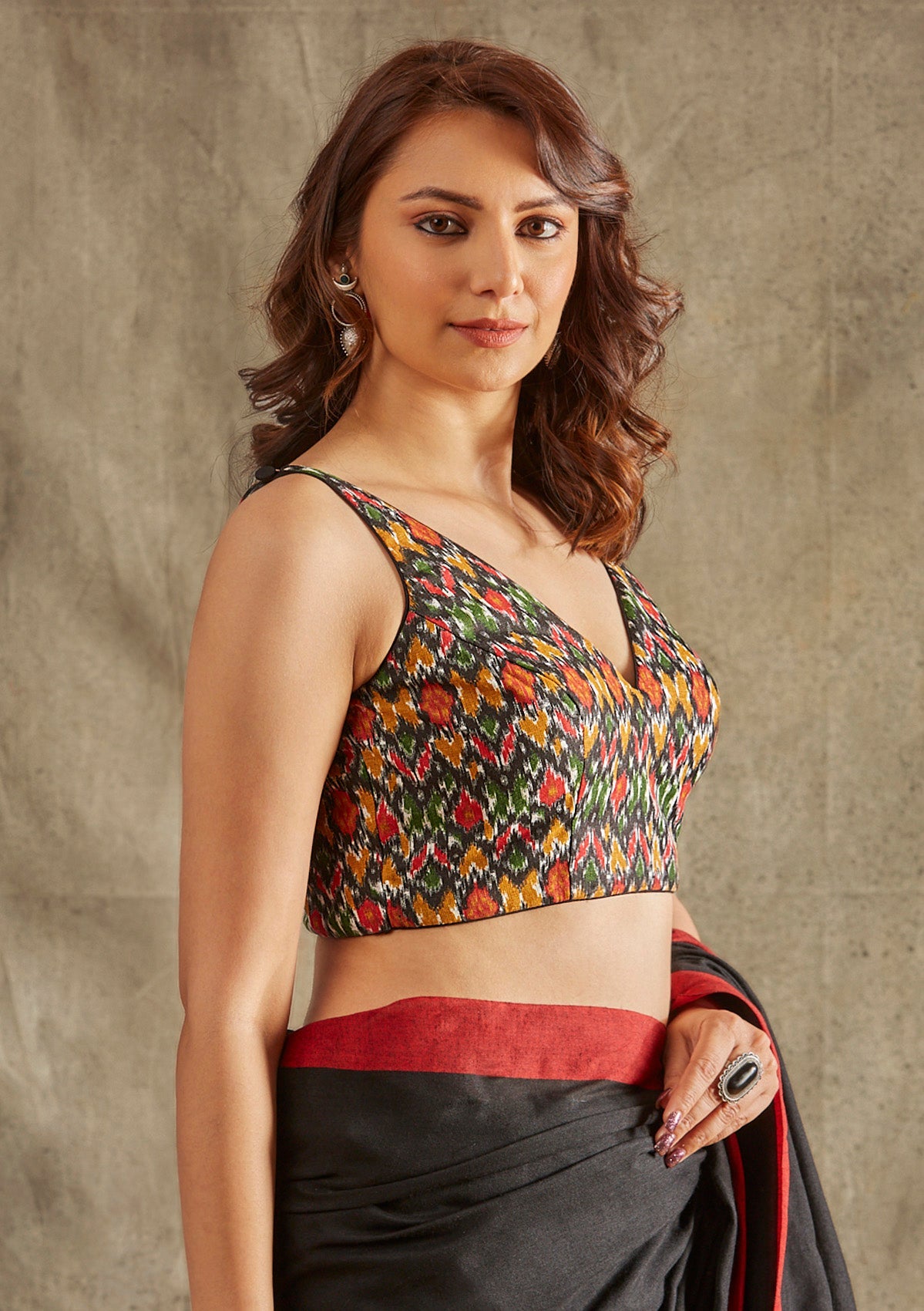 Multicolor Cotton Sleeveless Readymade Blouse